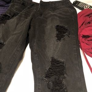 Black ripped jeans